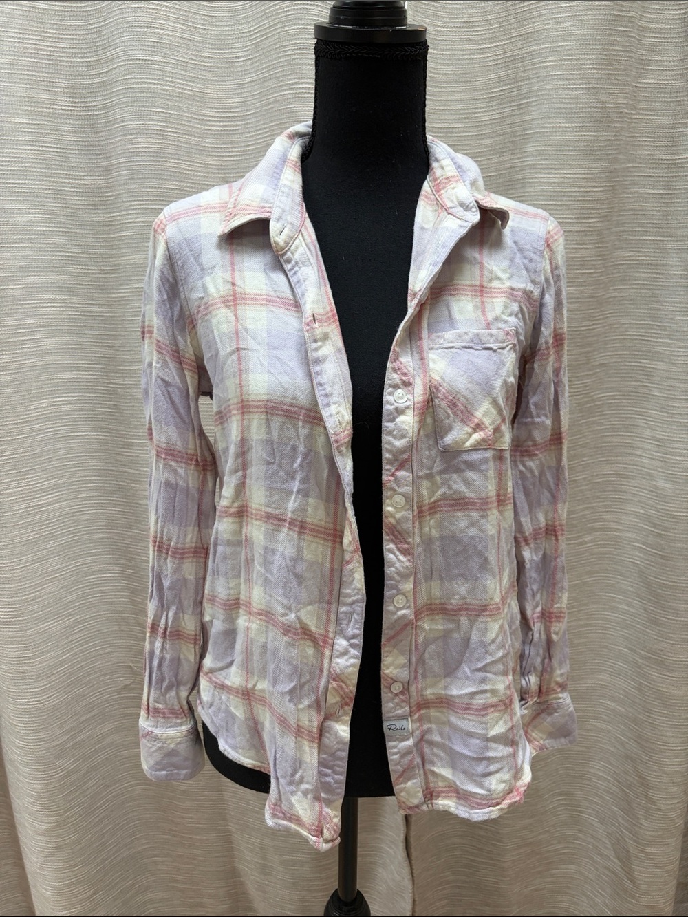 Rails Pastel Plaid Button-Up Shirt in Pink & Lavender